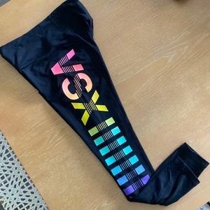 RARE VICTORIAS SECRET SPORT VSX RAINBOW LOGO LEGGINGS!